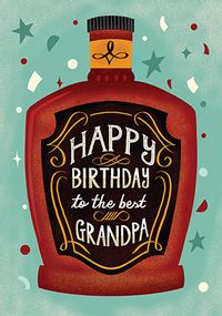 Best Grandpa Whisky Birthday Card