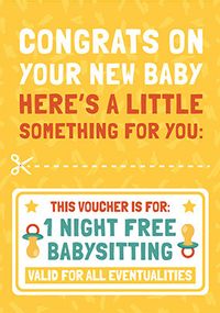 Tap to view Babysitting Voucher New Baby Card