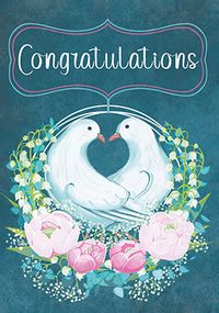Doves Congrats Wedding Card