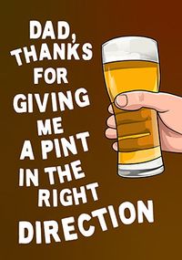 Tap to view Pint in the Right Direction Father's Day Card