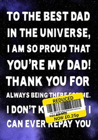 Best Dad Reduced Spoof Father's Day Card