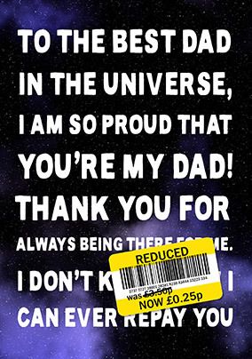 Best Dad Reduced Spoof Father's Day Card