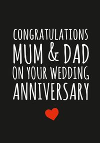 Mum and Dad on your Anniversary Card