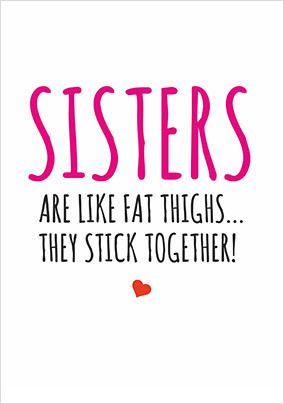 Sisters Stick Together Birthday Card