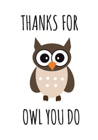 Tap to view Owl Thank You Card
