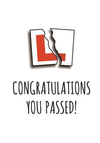 Congratulations You Passed Card