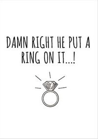 Ring on It Engagement Card