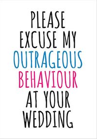 Outrageous Behaviour Engagement Card