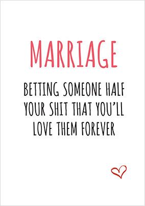 Marriage Betting Someone Funny Card
