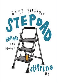 Stepdad Stepladder Birthday Card