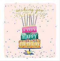 Tap to view Luxury Cake  Happy Birthday Card