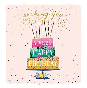 Luxury Cake  Happy Birthday Card