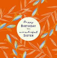 Wonderful Sister Tropical Birthday Card