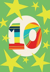 Tap to view Neon Lights 10 Today Birthday Card