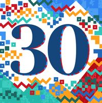 Tap to view 30th Birthday Retro Pattern Birthday Card