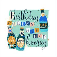 Beer Bottles Birthday Card