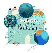 Blue Birthday Balloons Card