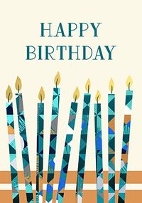 Blue Birthday Candles Card