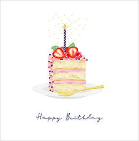 Happy Birthday Strawberry Cake Card