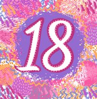 18th Birthday Pink Pattern Card