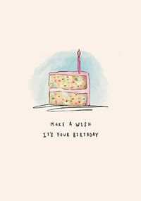 Make A Wish Birthday Cake  Card