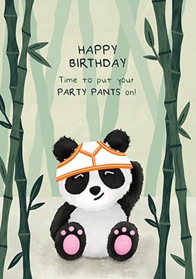 Panda Party Pants Birthday Card | Funky Pigeon Panda Party Pants Birthday Card | Funky Pigeon