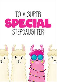 Tap to view Llama Step Daughter Birthday Card