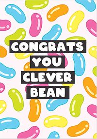 Sweet You Clever Bean Exam Congratulations Card