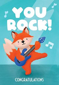 Fox You Rock Exam Congratulations Card