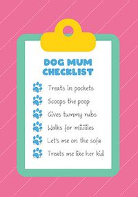Tap to view Dog Mum Checklist Mother's Day Card