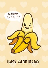 Naked Cuddle Banana Valentine's Day Card