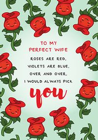 Tap to view Perfect Wife I'd Pick You Valentine's Day Card