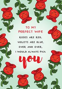 Tap to view Perfect Wife I'd Pick You Valentine's Day Card