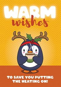 Warm Wishes Penguin Christmas Card