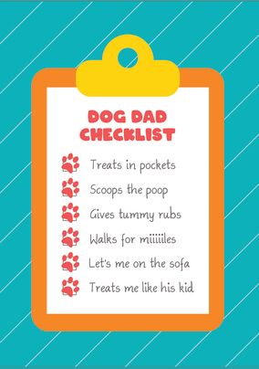 Dog Dad Checklist Father's Day Card