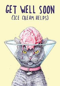 Tap to view Ice Cream Helps Get Well Card