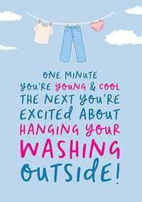 Hanging Washing Outside Birthday Card