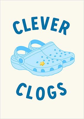 Blue Clever Clogs Exam Card