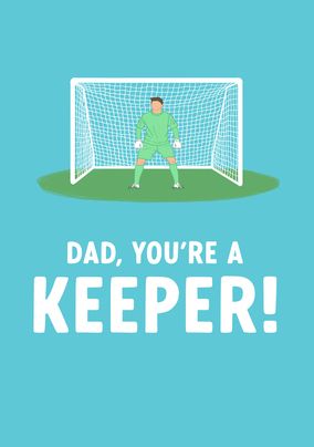 Dad You're a Keeper Father's Day Football Card