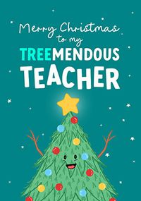 Treemendous Teacher Christmas Card