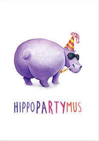 HippoPartyMus Birthday Card