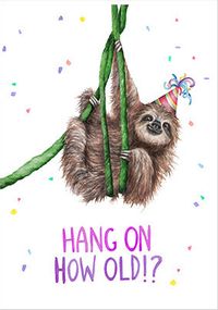 Tap to view Hang On How Old Birthday Card