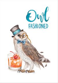 Tap to view Owl Fashioned Birthday Card