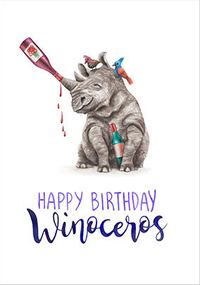 Winoceros Birthday Card