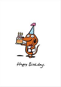 Sausage Dog and Birthday Cake Card