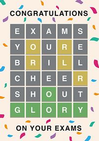 Wordle Exams Congratulations Card