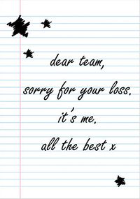 Sorry For Your Loss Resignation Card