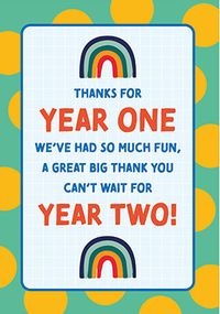 Tap to view Thank You For Year One Teacher Card