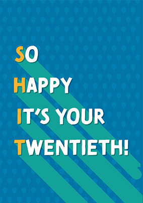 It's Your 20TH Birthday Card - Giant (A3) - By Funky Pigeon