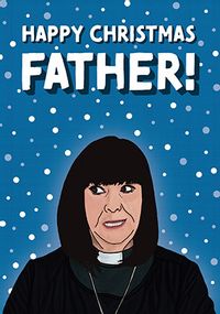 Tap to view Vicar Spoof Christmas Card